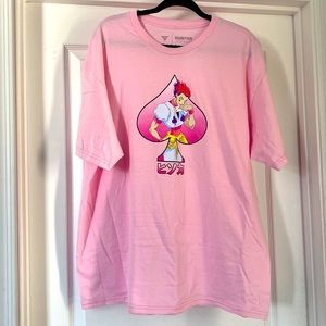 Zumiez HunterxHunter collection. Pink hisoka tee mens XL